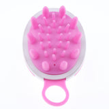 Maxbell Soft Silicone Oval Shampoo Scalp Head Hair Massage Massager Brush Comb Pink