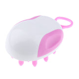 Maxbell Soft Silicone Oval Shampoo Scalp Head Hair Massage Massager Brush Comb Pink