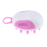 Maxbell Soft Silicone Oval Shampoo Scalp Head Hair Massage Massager Brush Comb Pink