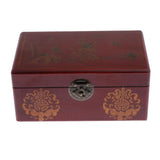 Maxbell Retro Antique Flower Carved Wooden Jewelry Storage Box Case