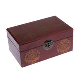 Maxbell Retro Antique Flower Carved Wooden Jewelry Storage Box Case