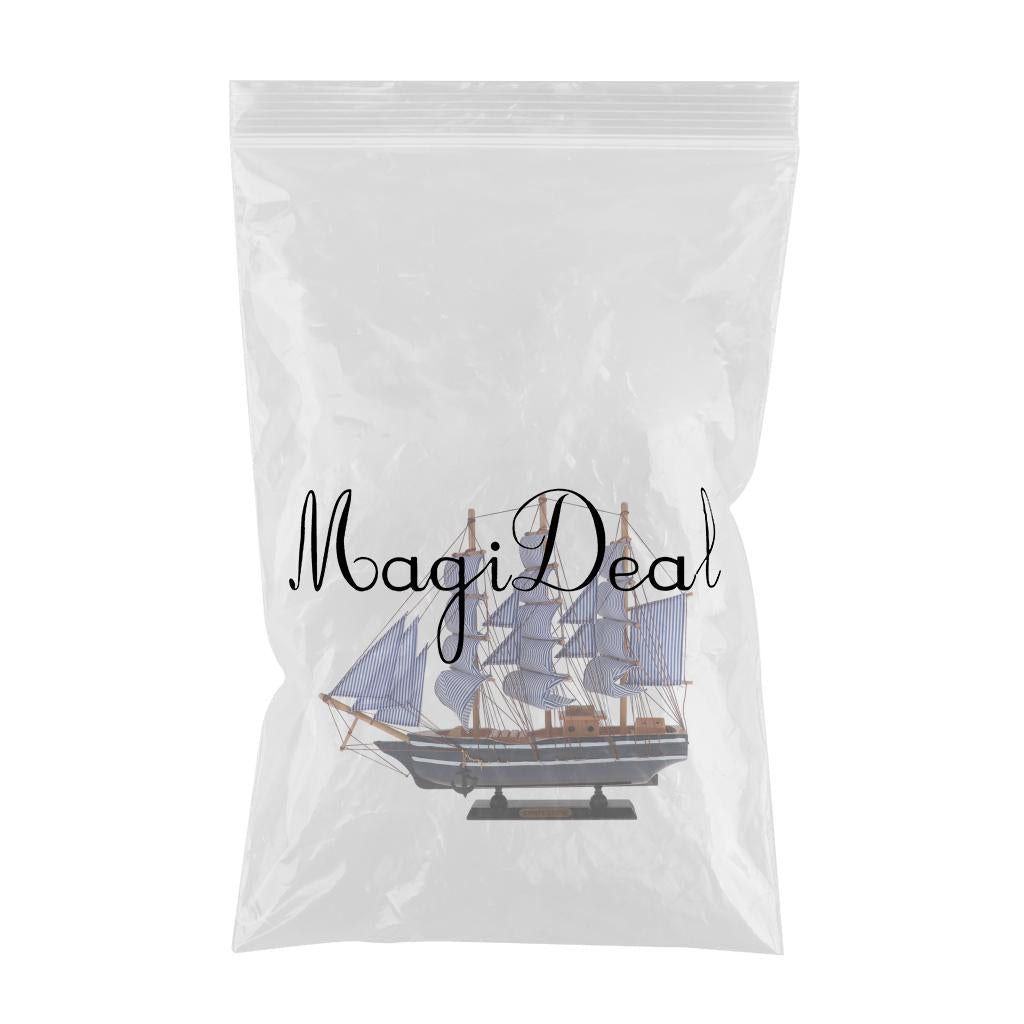 Maxbell Wooden Sailboat Handmade Carved Pirate Ship Nautical Decor 360x85x410mm