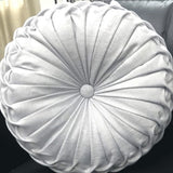 Maxbell Pintuck Pillow Round Pumpkin Floor Pillow for Chair Couch Light Gray-Cotton