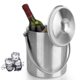 Maxbell Stainless Steel Double Walled Insulated Ice Bucket Wine Cooler with Lid 2L