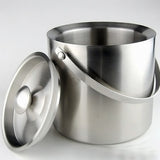 Maxbell Stainless Steel Double Walled Insulated Ice Bucket Wine Cooler with Lid 2L