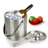 Maxbell Stainless Steel Double Walled Insulated Ice Bucket Wine Cooler with Lid 2L