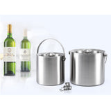 Maxbell Stainless Steel Double Walled Insulated Ice Bucket Wine Cooler with Lid 2L