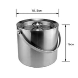 Maxbell Stainless Steel Double Walled Insulated Ice Bucket Wine Cooler with Lid 2L