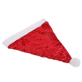 Maxbell Christmas Santa Claus Hat Party Sequins Hats Cap Xmas Festive Costume Red