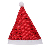 Maxbell Christmas Santa Claus Hat Party Sequins Hats Cap Xmas Festive Costume Red