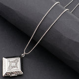 Maxbell Brass Openable Photo Lockets Phase Box Pendant Necklace Memorial Silver