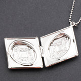 Maxbell Brass Openable Photo Lockets Phase Box Pendant Necklace Memorial Silver