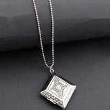 Maxbell Brass Openable Photo Lockets Phase Box Pendant Necklace Memorial Silver