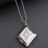 Maxbell Brass Openable Photo Lockets Phase Box Pendant Necklace Memorial Silver