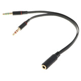 Maxbell Headphone Mic Y Splitter Cable Audio Microphone 3.5mm Jack For PC