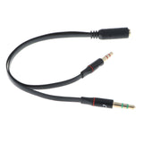 Maxbell Headphone Mic Y Splitter Cable Audio Microphone 3.5mm Jack For PC