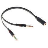 Maxbell Headphone Mic Y Splitter Cable Audio Microphone 3.5mm Jack For PC