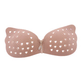 Maxbell Womens One-piece Sticky Strapless Self Adhesive Silicone Bra Wedding Dress A Skin Color