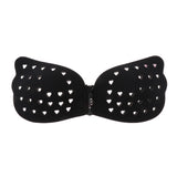 Maxbell Womens One-piece Sticky Strapless Self Adhesive Silicone Bra Wedding Dress A Black