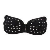 Maxbell Womens One-piece Sticky Strapless Self Adhesive Silicone Bra Wedding Dress A Black