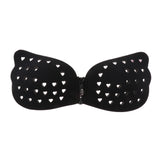 Maxbell Womens One-piece Sticky Strapless Self Adhesive Silicone Bra Wedding Dress A Black