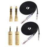 Maxbell 2Pieces 1.5m 3.5mm 1/8" Male To 6.35mm 1/4" Male Stereo Audio Cable +4 Jacks