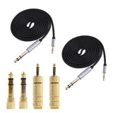 Maxbell 2Pieces 1.5m 3.5mm 1/8" Male To 6.35mm 1/4" Male Stereo Audio Cable +4 Jacks