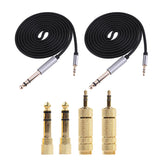 Maxbell 2Pieces 1.5m 3.5mm 1/8" Male To 6.35mm 1/4" Male Stereo Audio Cable +4 Jacks