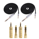 Maxbell 2Pieces 1.5m 3.5mm 1/8" Male To 6.35mm 1/4" Male Stereo Audio Cable +4 Jacks