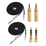 Maxbell 2Pieces 1.5m 3.5mm 1/8" Male To 6.35mm 1/4" Male Stereo Audio Cable +4 Jacks