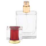 Empty Glass Perfume Fragrance Bottle Aftershave Spray Containers 50ml Red Cap