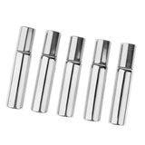 5x 10mL Empty Roller Bottles w/ Steel Ball for Essential Perfume Oils Silver