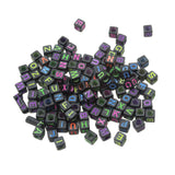 Maxbell Square Geometric Alphabet Letter Beads For Jewelry Craft Black