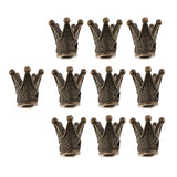 Maxbell 10 Pieces Crown Shape Spacer Beads Jewelry Charms Connector Bronze