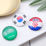 Maxbell Round Buttons 32 Teams National Flag Football Fans Brooch Korea