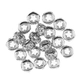 Maxbell 20Pieces Crystal Spacer Bead Metal Loose Beads for DIY Jewelry Making Silver