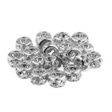 Maxbell 20Pieces Crystal Spacer Bead Metal Loose Beads for DIY Jewelry Making Silver