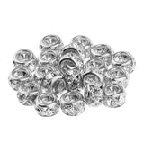 Maxbell 20Pieces Crystal Spacer Bead Metal Loose Beads for DIY Jewelry Making Silver