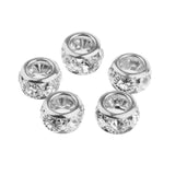 Maxbell 20Pieces Crystal Spacer Bead Metal Loose Beads for DIY Jewelry Making Silver