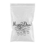 Maxbell 20Pieces Crystal Spacer Bead Metal Loose Beads for DIY Jewelry Making Silver