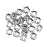 Maxbell 20Pieces Crystal Spacer Bead Metal Loose Beads for DIY Jewelry Making Silver