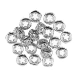 Maxbell 20Pieces Crystal Spacer Bead Metal Loose Beads for DIY Jewelry Making Silver