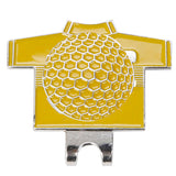 Maxbell Golf Hat Clip with Detachable Magnetic Golf Ball Marker Shirt Design Yellow