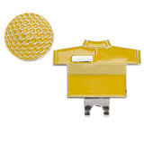 Maxbell Golf Hat Clip with Detachable Magnetic Golf Ball Marker Shirt Design Yellow