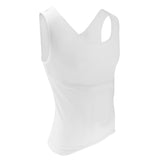 Maxbell Mens Body Shaper Corset Vest Slimming Shapewear Compression T-Shirt XL White