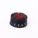 Maxbell 3pcs Black Speed Control Knobs for Electric Guitar w/ Red Skull Head Crossbones