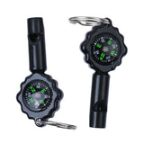 Maxbell 2pcs 2 in 1 Whistle Compass with Keychain for Outdoor Camping Hiking