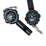 Maxbell 2pcs 2 in 1 Whistle Compass with Keychain for Outdoor Camping Hiking