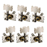 Maxbell 6 Pieces Zinc Alloy Open Tuning Pegs Tuners Machine Heads 3L 3R for Electric Guitar Parts Silver