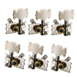 Maxbell 6 Pieces Zinc Alloy Open Tuning Pegs Tuners Machine Heads 3L 3R for Electric Guitar Parts Silver